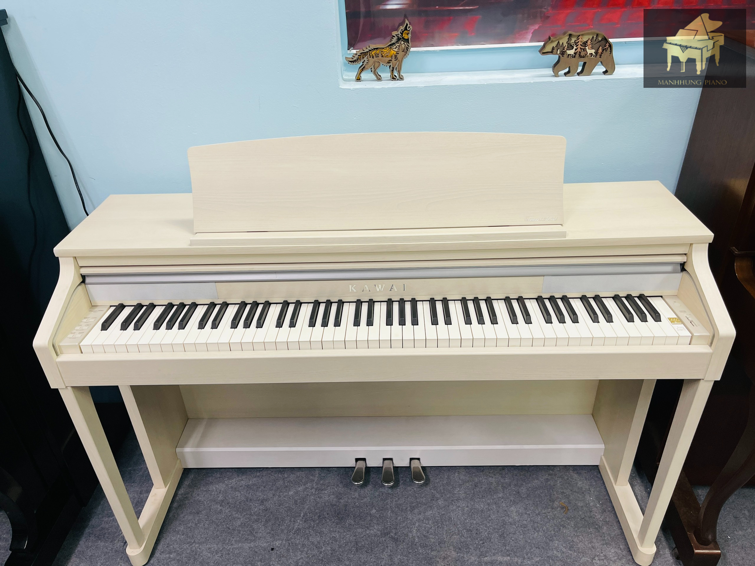 エコスタイルKAWAI 電子ピアノ CA17A ホワイト 木製鍵盤 配送可能 d785